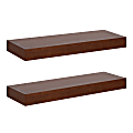 Kate and Laurel Havlock Wood Shelf Set, 2-1/4”H x 24”W x 8”D, Walnut Brown, Set Of 2 Shelves
