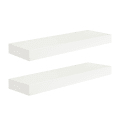 Kate and Laurel Havlock Wood Shelf Set, 2-1/4”H x 24”W x 8”D, White, Set Of 2 Shelves