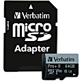 Verbatim Pro II Plus 64 GB Class 10/UHS-II (U3) microSDXC - 1 Pack - 295 MB/s Read - 255 MB/s Write - 1900x Memory Speed - Lifetime Warranty 1 thumbnail image