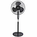 Optimus 16" Adjustable Oscillating Stand Fan With Remote Control, Black