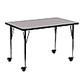 Flash Furniture Mobile 48"W Rectangular HP Laminate Activity Table With Standard Height-Adjustable Legs, Gray 1 thumbnail image