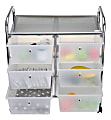 Mind Reader Rolling Utility Cart with 6 Drawers Craft Storage Metal, 26-1/4”H x 15-1/4”W x 24-1/4”D, Black/Silver 1 thumbnail image