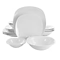 Gibson Home Zen Café 16-Piece Square Dinnerware Set, White 1 thumbnail image