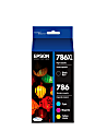 Epson® 786XL Black/786 DuraBrite® Cyan; Magenta; Yellow High-Yield Ink Cartridges, Pack Of 4, T786XL-BCS 1 thumbnail image