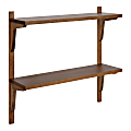 Kate and Laurel Meridien Wood Wall Shelves, 24”H x 24”W x 8”D, Rustic Brown 1 thumbnail image
