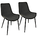 LumiSource Duke Dining Chairs, Black/Gray, Set Of 2 Chairs