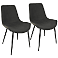 LumiSource Duke Dining Chairs, Black/Gray, Set Of 2 Chairs 1 thumbnail image