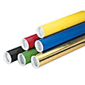 Office Depot® Brand Color Mailing Tubes With Plastic Endcaps, 2" x 18", Gold, Pack Of 50