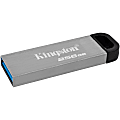 Kingston DataTraveler Kyson 256GB USB 3.2 (Gen 1) Type A Flash Drive - 256 GB - USB 3.2 (Gen 1) Type A - 200 MB/s Read Speed - 60 MB/s Write Speed - Silver - 5 Year Warranty - 1 Piece
