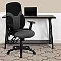 Flash Furniture Mesh High-Back Ergonomic Swivel Chair With Adjustable Arms, Black/Gray