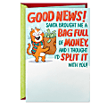 Hallmark Gag Gift Christmas Card (Bag Full of Money) 1 thumbnail image