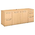 Bush Business Furniture 300 Series Storage Credenza, 72"W x 22"D, Natural Maple, Premium Installation