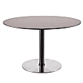 Lumisource Dillon Mid-Century Modern Dining Table, Round, Walnut/Stainless Steel