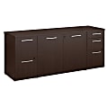 Bush Business Furniture 300 Series Storage Credenza, 72"W x 22"D, Mocha Cherry, Premium Installation
