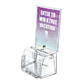 Azar Displays Plastic Suggestion Box, With Lock, Molded, Medium, 6"H x 7 3/4"W x 5 1/2"D, Clear