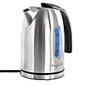 MegaChef 1.7-Liter Stainless Steel Electric Tea Kettle, With 5 Preset Temperatures, Silver 1 thumbnail image