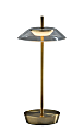 Adesso ADS360 Ako LED Cordless Table Lamp, Antique Brass with Clear Acrylic White Shade 1 thumbnail image