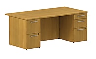 BBF 300 Series Executive Double-Pedestal Desk, 29 1/10"H x 71 1/10"W x 36 1/10"D, Modern Cherry, Standard Delivery Service