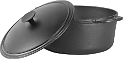 Commercial Chef Cast Iron Dutch Oven, 6.6-Quart, Black