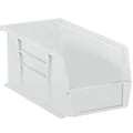 Partners Brand Plastic Stack & Hang Bin Boxes, Medium Size, 14 3/4" x 8 1/4" x 7", Clear, Pack Of 12