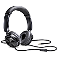 Compucessory Tangle-free Headset with Mic - Stereo - Wired - Binaural - Black
