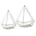 Kate and Laurel Prouve Decorative Geometric Metal Shelves, 15”H x 13-13/16”W x 6-3/4”D, Silver