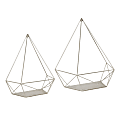 Kate and Laurel Prouve Decorative Geometric Metal Shelves, 15”H x 13-13/16”W x 6-3/4”D, Silver 1 thumbnail image