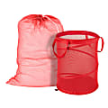 Honey-Can-Do Laundry Bag And Hamper Kit, Red