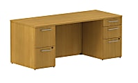 BBF 300 Series Double-Pedestal Desk, 29 1/10"H x 71 1/10"W x 29 3/5"D, Modern Cherry, Standard Delivery Service