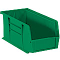 Partners Brand Plastic Stack & Hang Bin Boxes, Small Size, 10 7/8" x 5 1/2" x 5", Green, Pack Of 12