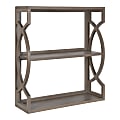Kate and Laurel Raines Wood Wall Shelves, 28”H x 25”W x 8”D, Gray