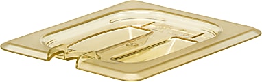 Cambro H-Pan High-Heat GN 1/8 Notched Covers With Handles, 15/16"H x 5-1/4"W x 6-3/8"D, Amber, Pack Of 6 Covers 1 thumbnail image