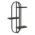 Kate and Laurel Ramos Wood/Metal Accent Shelves, 30”H x 18”W x 5-1/2”D, Black 1 thumbnail image