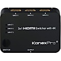 KanexPro 3x1 HDMI Switcher with 4K Support - Home Theater, TV, Blu-ray Disc Player, PlayStation 4, Xbox, HDTV, Projector, PlayStation 3, DVD Player Compatible - 3 x HDMI Digital Audio/Video In, 1 x HDMI Digital Audio/Video Out, 1IR Input
