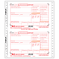 ComplyRight™ W-2 Tax Forms, 6-Part, 2-Up, Employer’s Copies A, 1/D, B, C, 2, 1/D, 1-Wide, Continuous, 9" x 11", Pack Of 24 Forms
