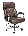 OFM Avenger Big And Tall Ergonomic Bonded Leather High-Back Chair, Brown/Champagne