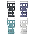 LifeFactory Beverage Glasses with Protective Silicone Sleeves, 20 Oz, Assorted Colors, Pack Of 4 Glasses, LG721MC4 1 thumbnail image