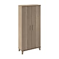 Bush Furniture Somerset Tall Storage Cabinet With Doors And Shelves, Ash Gray, Standard Delivery