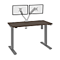 Bestar Upstand Electric 48"W Standing Desk With Dual Monitor Arm, Antigua