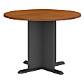 Bush Business Furniture 42"W Round Conference Table, Natural Cherry/Graphite Gray, Premium Installation