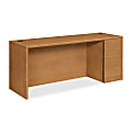 HON® 10700 72"W Prestigious Single-Pedestal Right Computer Desk Credenza, Harvest Cherry 1 thumbnail image