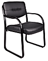 Boss Office Products Bonded LeatherPlus™ Contoured Guest Chair, Black