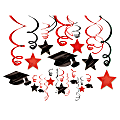 Amscan School Colors Hanging Foil Swirl Graduation Decorations Kit, Apple Red, Pack Of 30 Pieces 1 thumbnail image