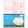 Office Depot® 1099-NEC Laser Tax Forms, 4-Part, 3-Up, 8-1/2" x 11", Pack Of 25 Form Sets, NEC610592525 1 thumbnail image