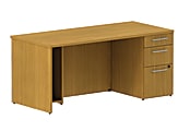 BBF 300 Series Single-Pedestal Desk, 29 1/10"H x 65 3/5"W x 29 3/5"D, Modern Cherry, Standard Delivery Service