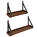 Kate and Laurel Sudbury Wood and Metal Wall Shelf Set, Rustic Brown, Set Of 2 Shelves 1 thumbnail image