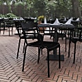 Flash Furniture Nash Commercial-Grade Steel Indoor/Outdoor Stackable Accent Chair With 2 Slats And Arms, Black 1 thumbnail image