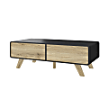 Bestar Alhena Coffee Table, 15-5/8"H x 47-1/4"W x 21-3/4"D, UV Black/Sandy Brown Oak 1 thumbnail image