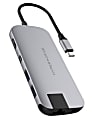 Targus® Sanho Hyperdrive Slim 8-in-1 USB-C Hub, 0.35"H x 1.85"W x 10.63"D, Gray, HD247B-GRAY 1 thumbnail image