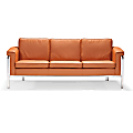 ZUO Modern Singular Chair, Sofa, 32"H x 76"W x 31"D, Terracotta/Chrome
